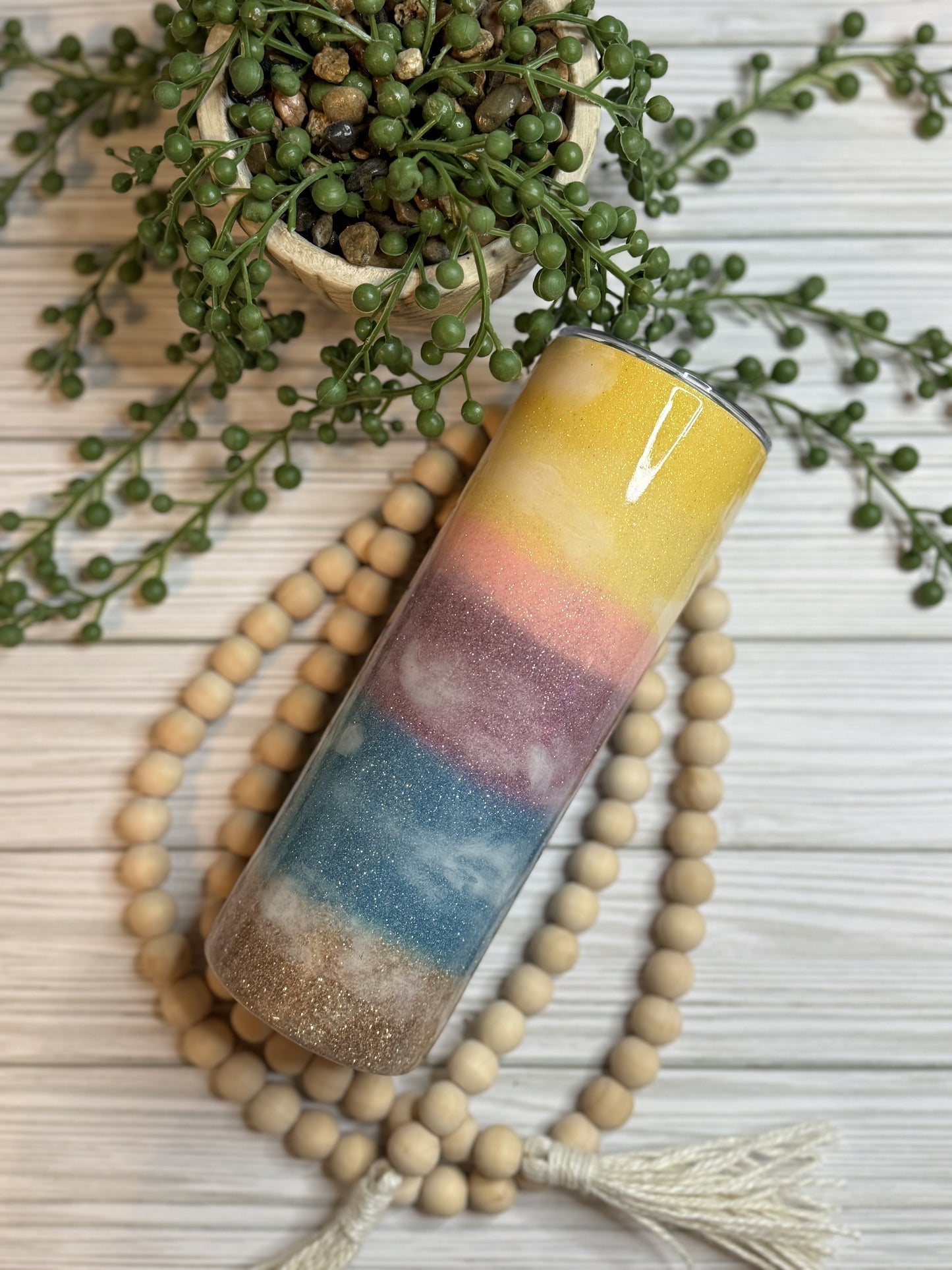 20 oz Glitter Beach Tumbler