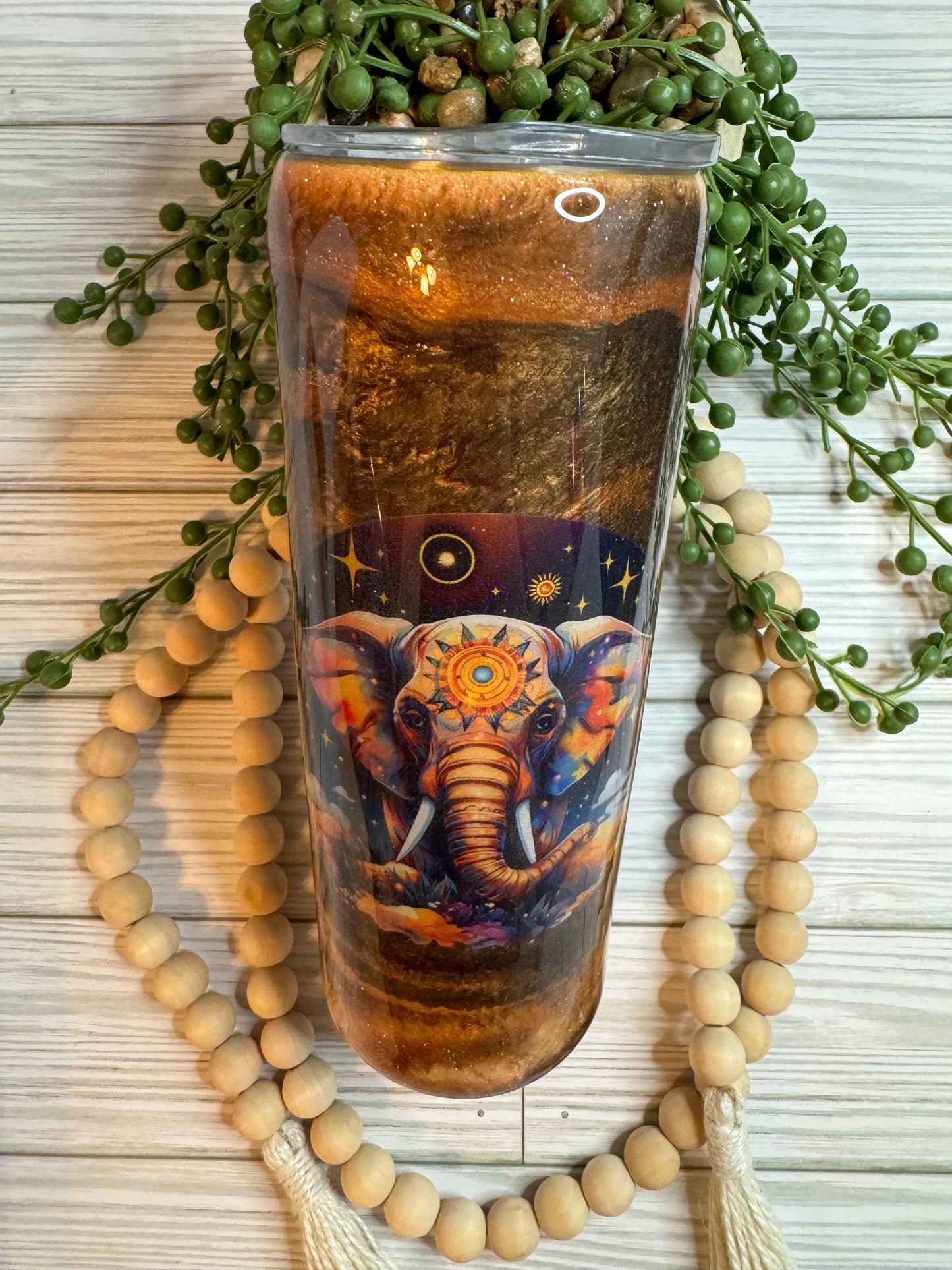 20 oz Glitter Elephant Tumbler