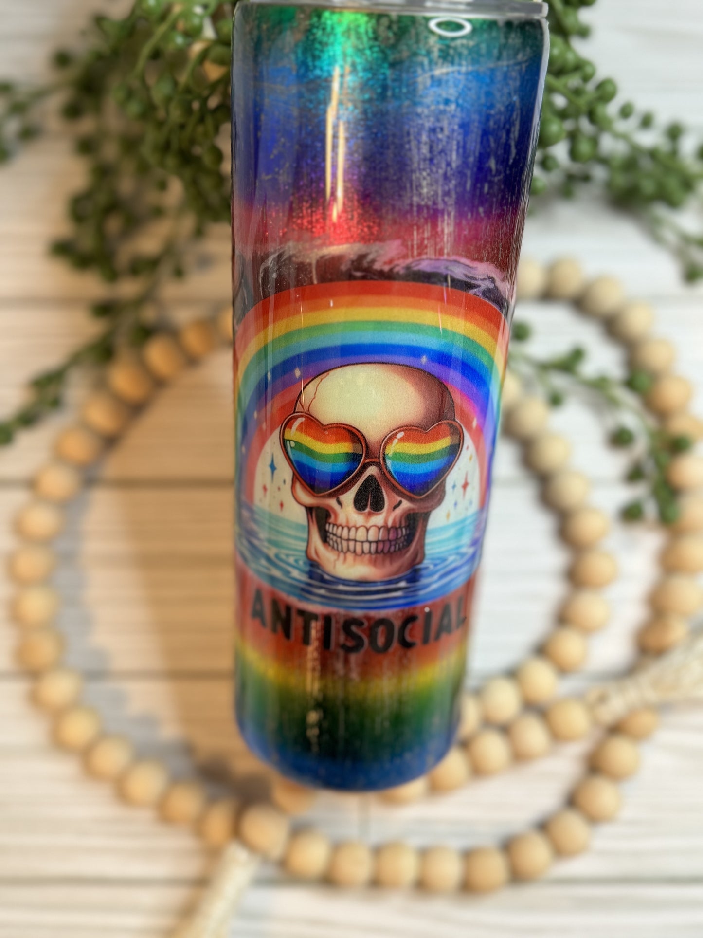 20 oz Rainbow Ink Swirl Tumbler