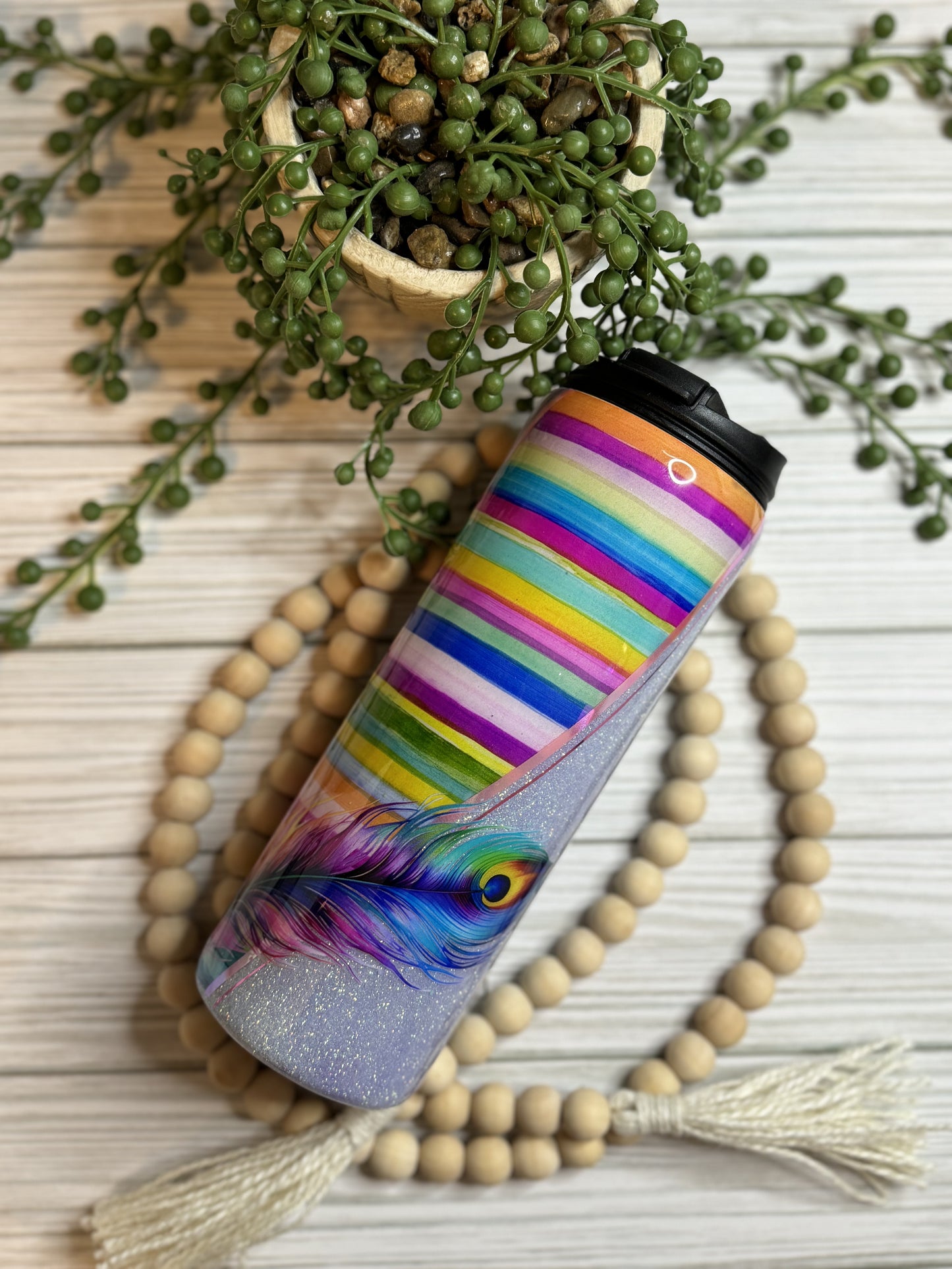 18oz Serape Glitter Tumbler with Dual Lid