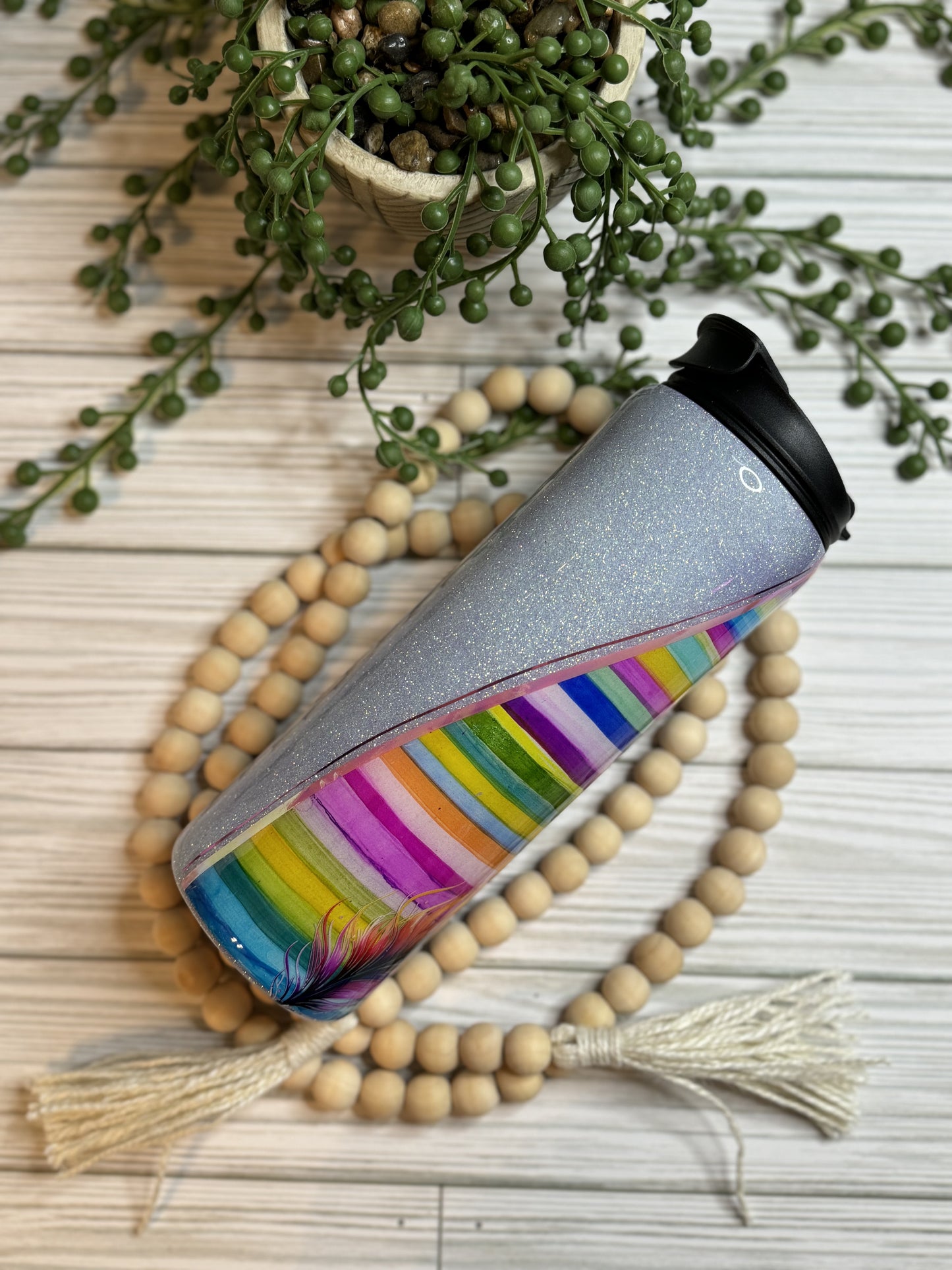 18oz Serape Glitter Tumbler with Dual Lid