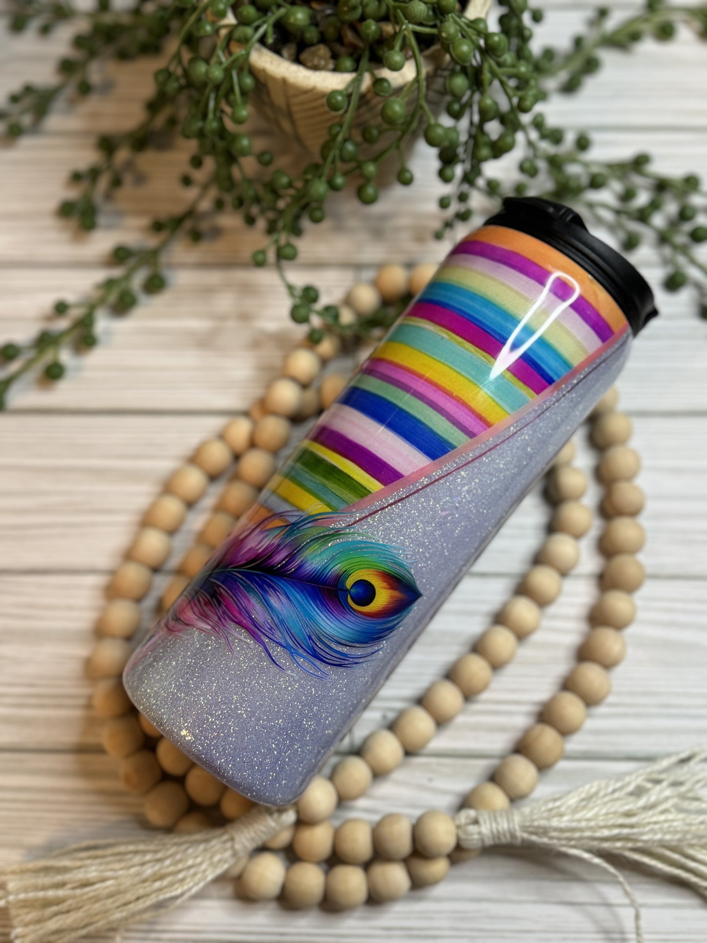 18oz Serape Glitter Tumbler with Dual Lid