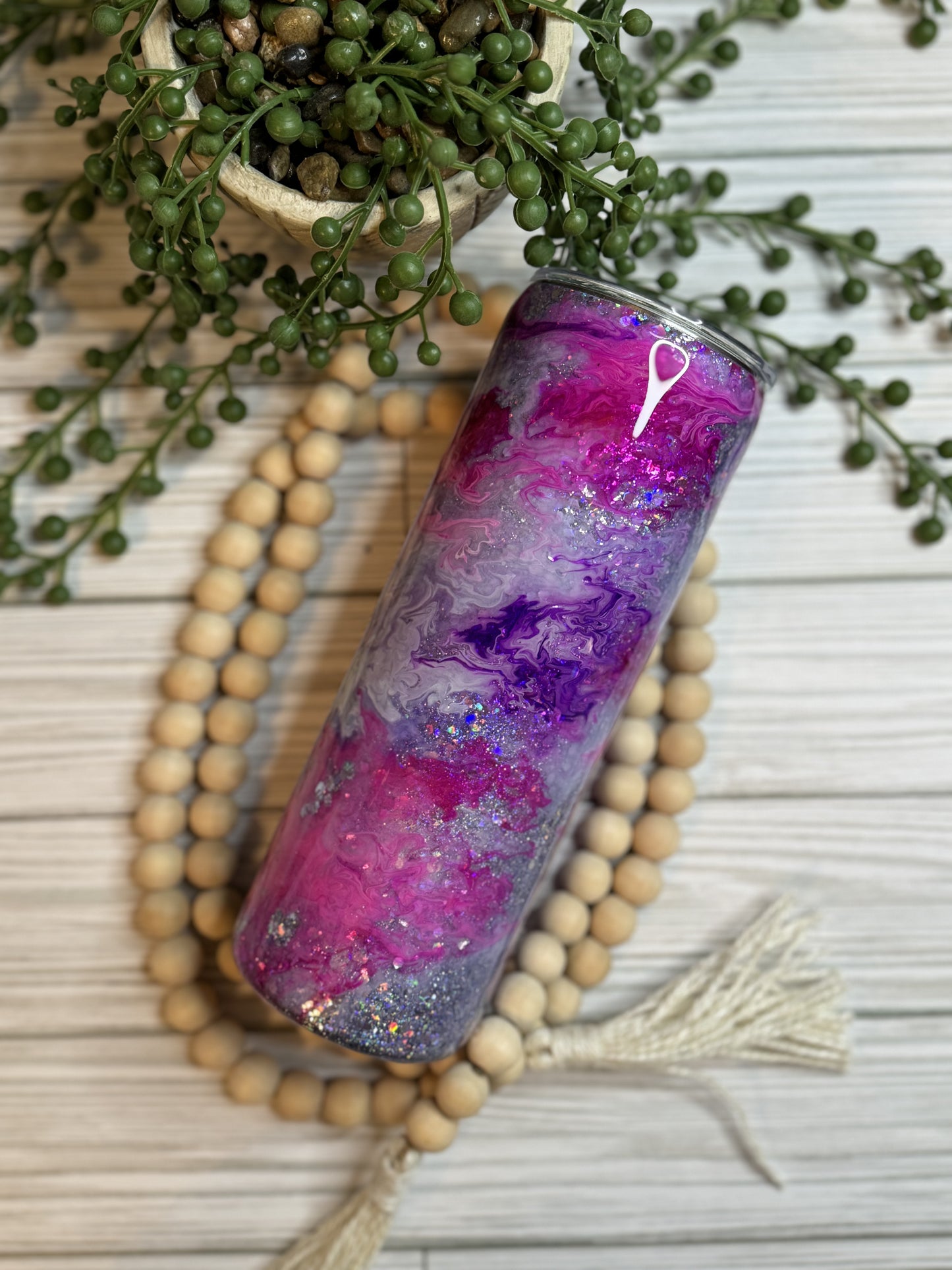 20 oz Ink Swirl Glitter Tumbler