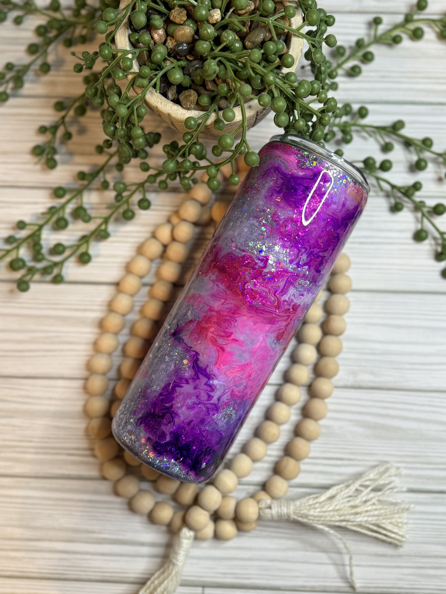 20 oz Ink Swirl Glitter Tumbler