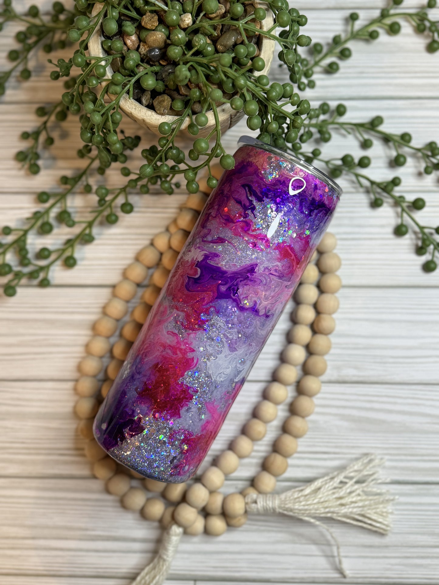 20 oz Ink Swirl Glitter Tumbler