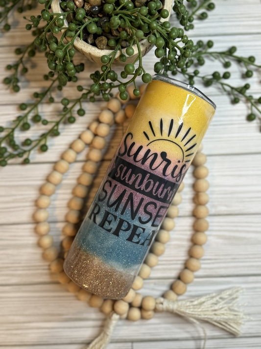 20 oz Glitter Beach Tumbler