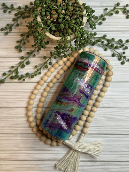 20 oz Dragonfly Swirl Glow Tumbler