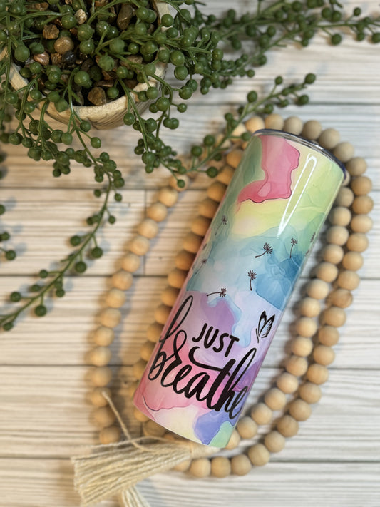 20 oz Just Breathe Sublimation Tumbler