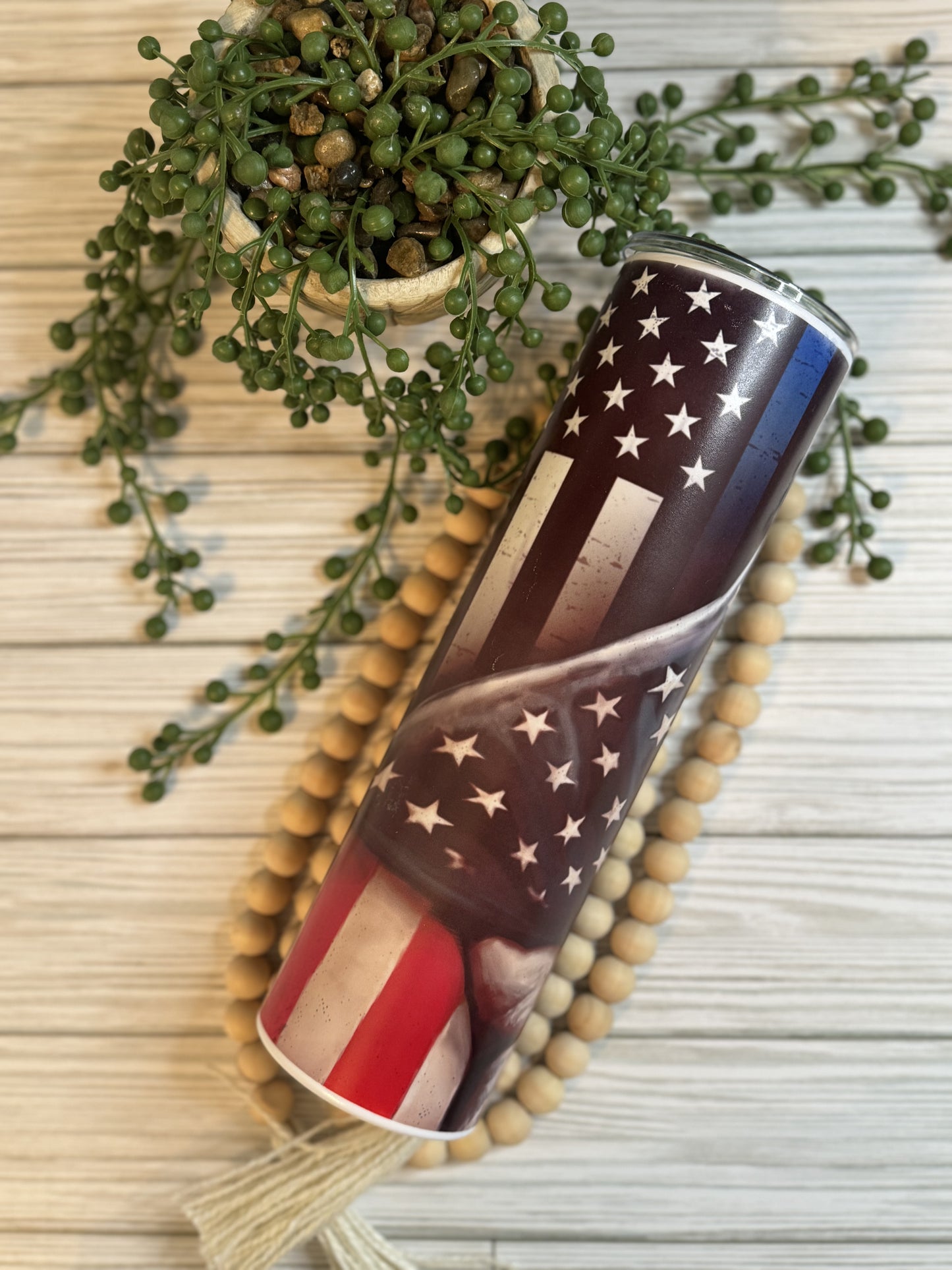 30 oz Distressed Patriotic GLOW Tumbler