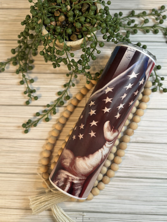 30 oz Distressed Patriotic GLOW Tumbler